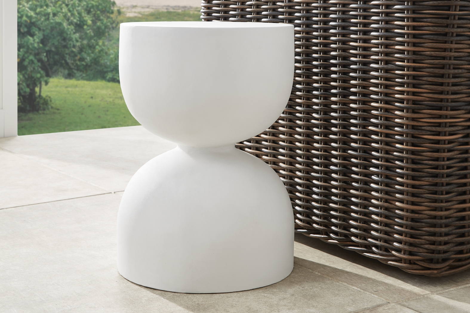 Petra White Outdoor End Table - Thumbnail - Image 2