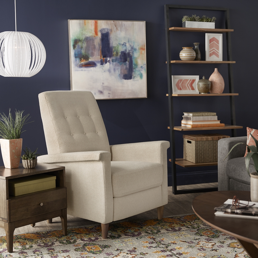 Petrelle Beige Pushback Recliner - Thumbnail - Image 7