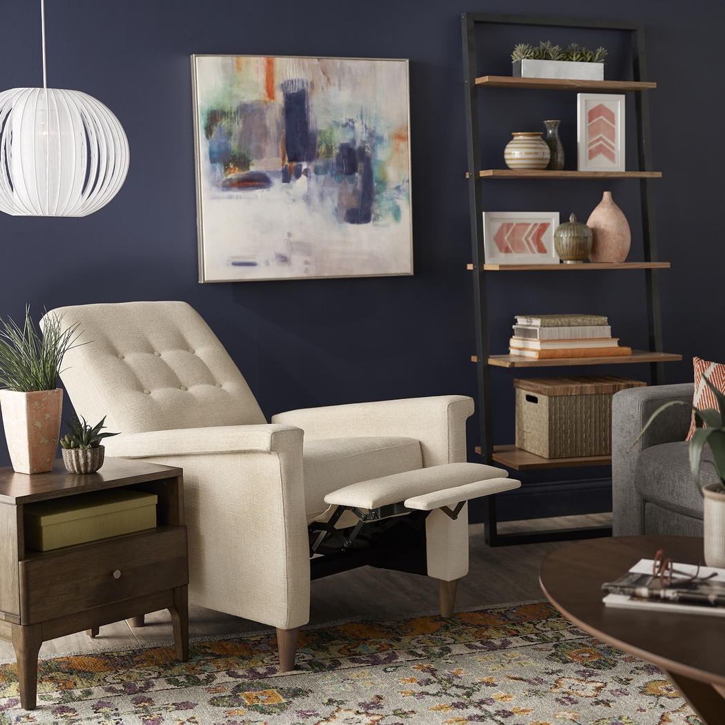 Petrelle Beige Pushback Recliner - Thumbnail - Image 9