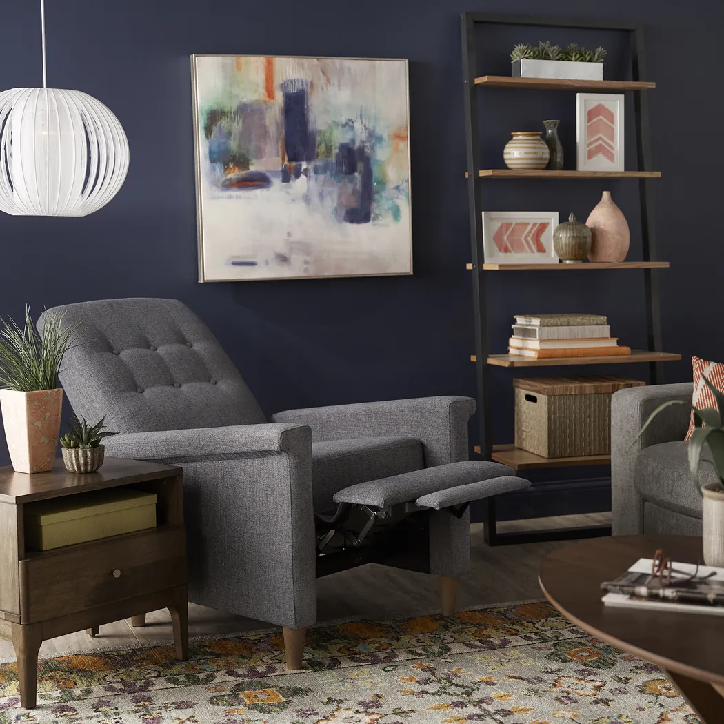 Petrelle Dark Gray Pushback Recliner - Thumbnail - Image 8