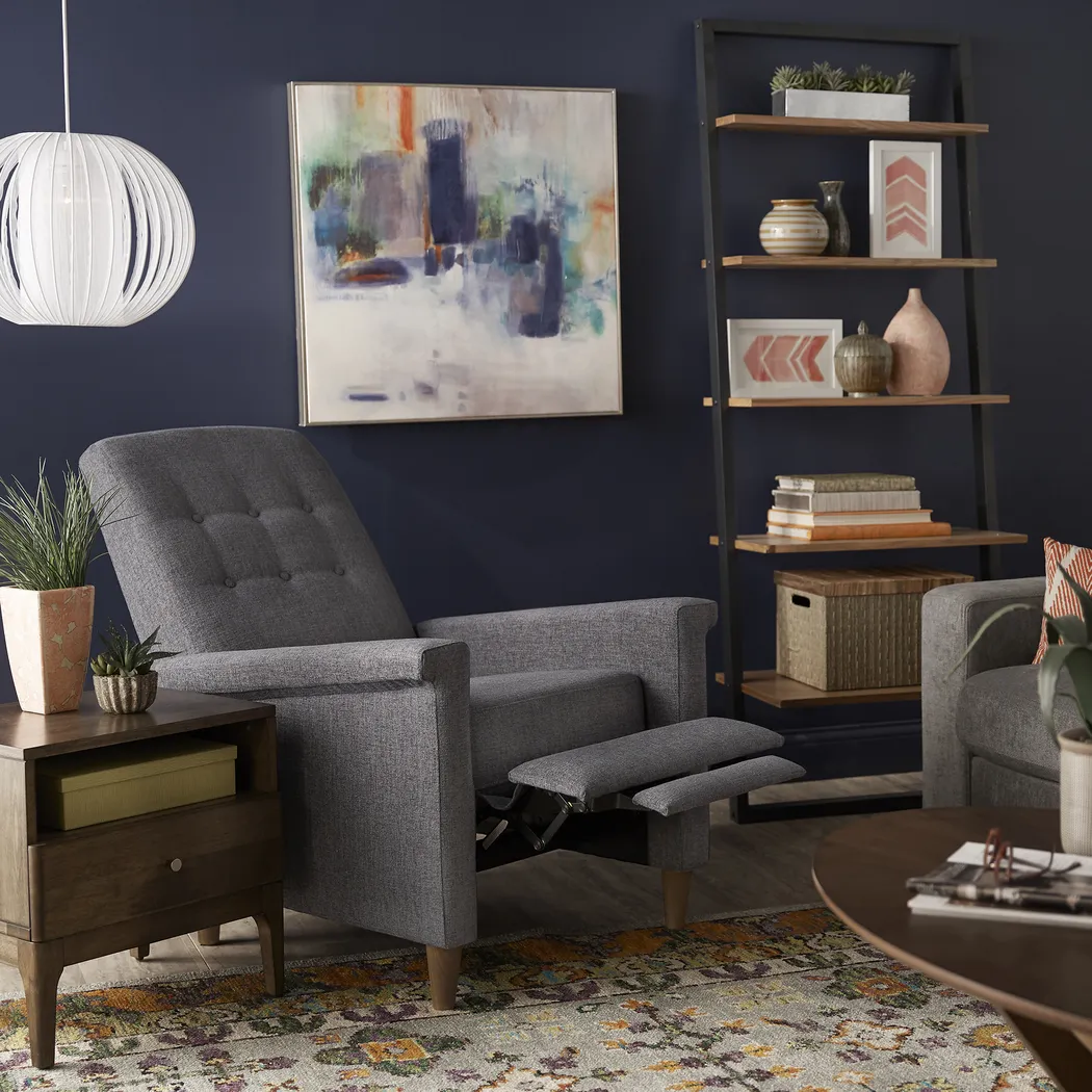 Petrelle Dark Gray Pushback Recliner - Thumbnail - Image 9