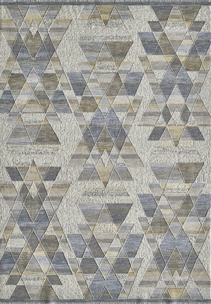 Petroton Gold/Blue 7'10 x 10'10 Rug - Thumbnail - Image 1