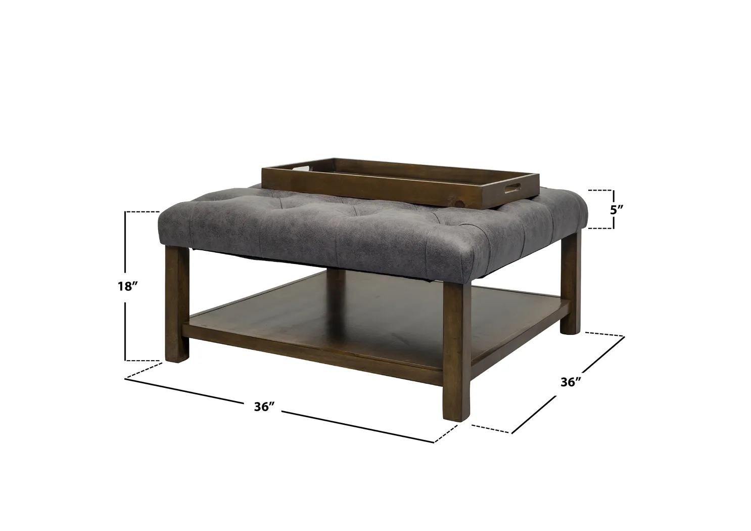 Pharlow Dark Gray Cocktail Ottoman - Thumbnail - Image 12