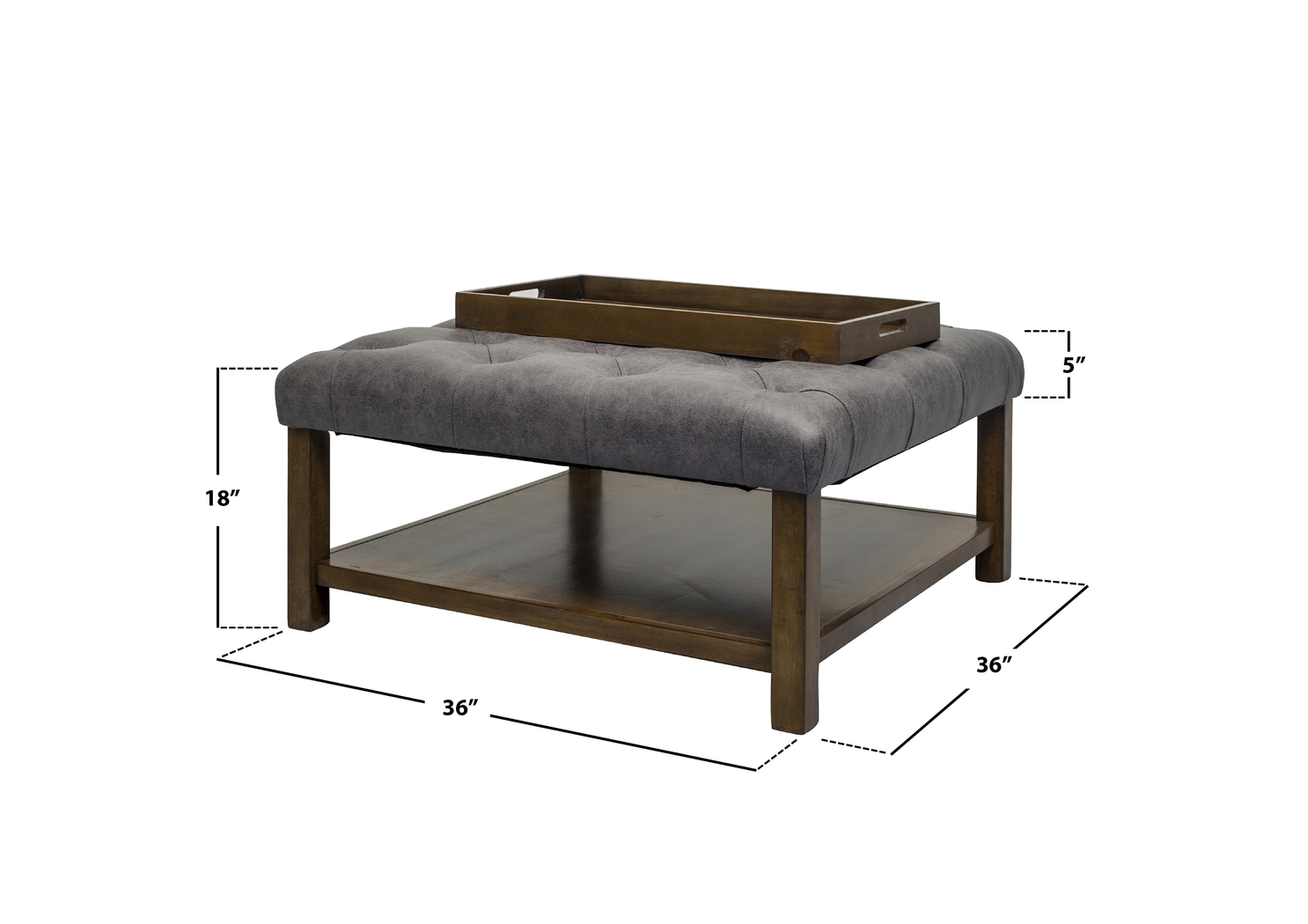 Pharlow Gray Cocktail Ottoman - Thumbnail - Image 11