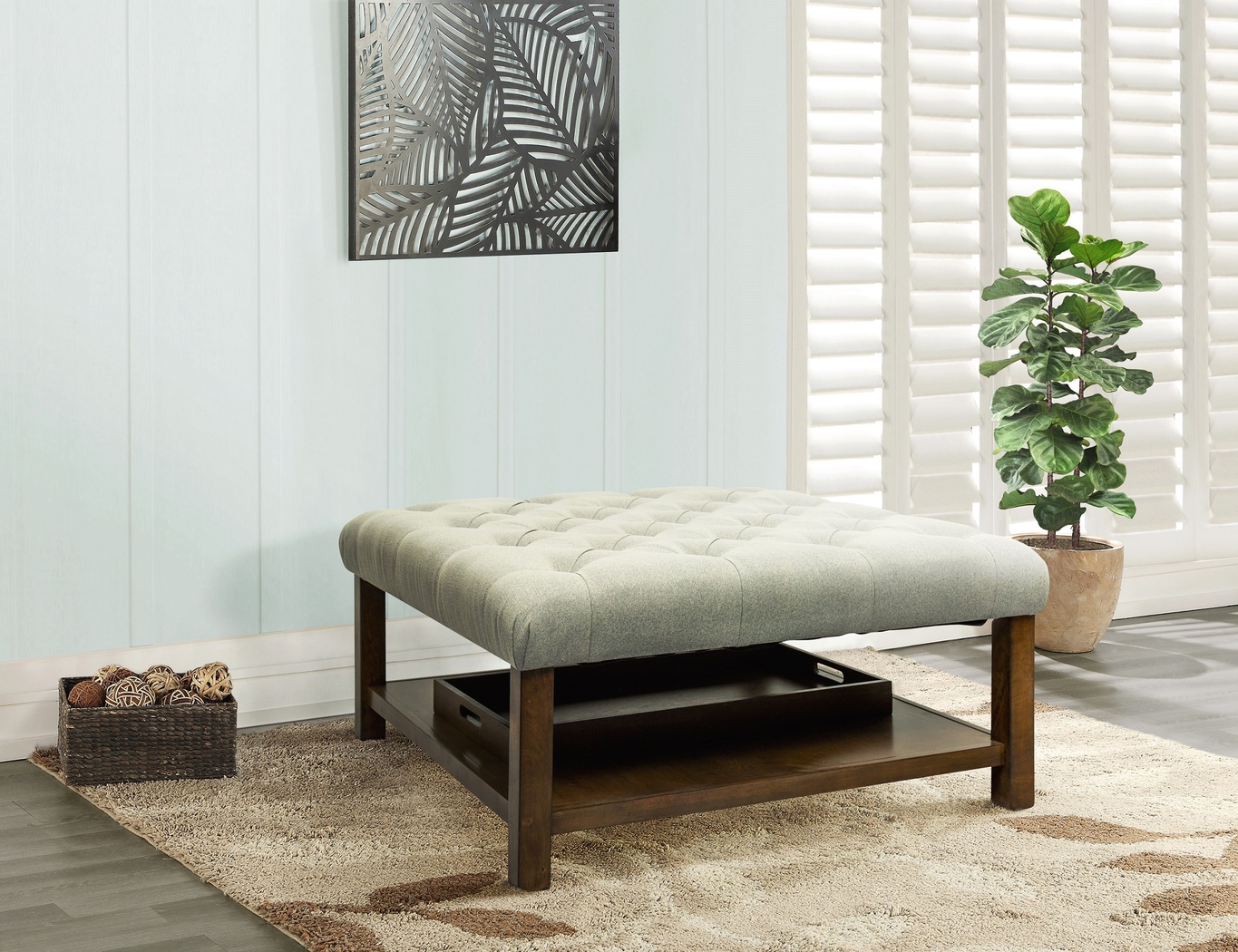 Pharlow Gray Cocktail Ottoman - Thumbnail - Image 10