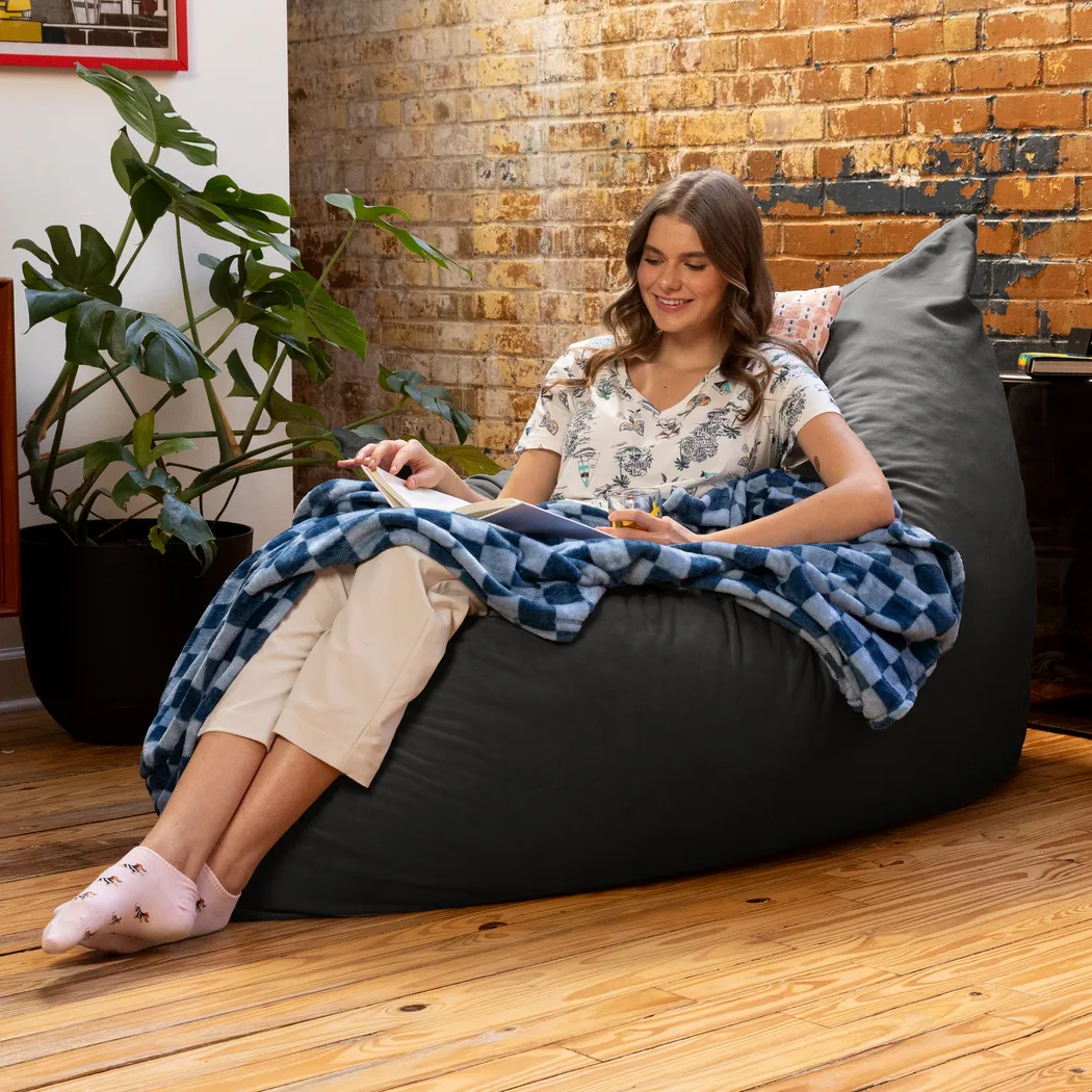 Pheosi II Black Bean Bag Accent Chair - Thumbnail - Image 8