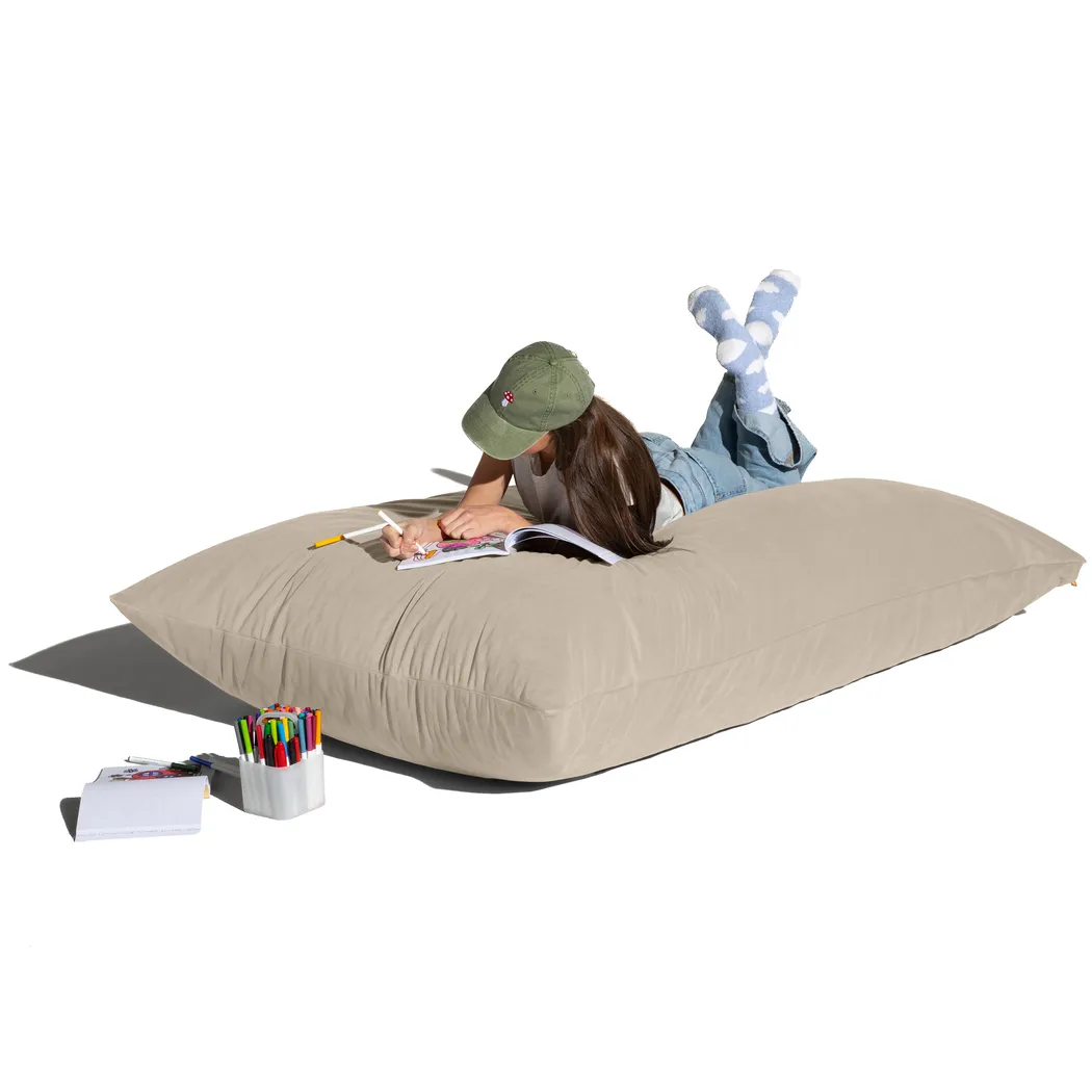 Pheosi II Ivory Bean Bag Accent Chair - Thumbnail - Image 2