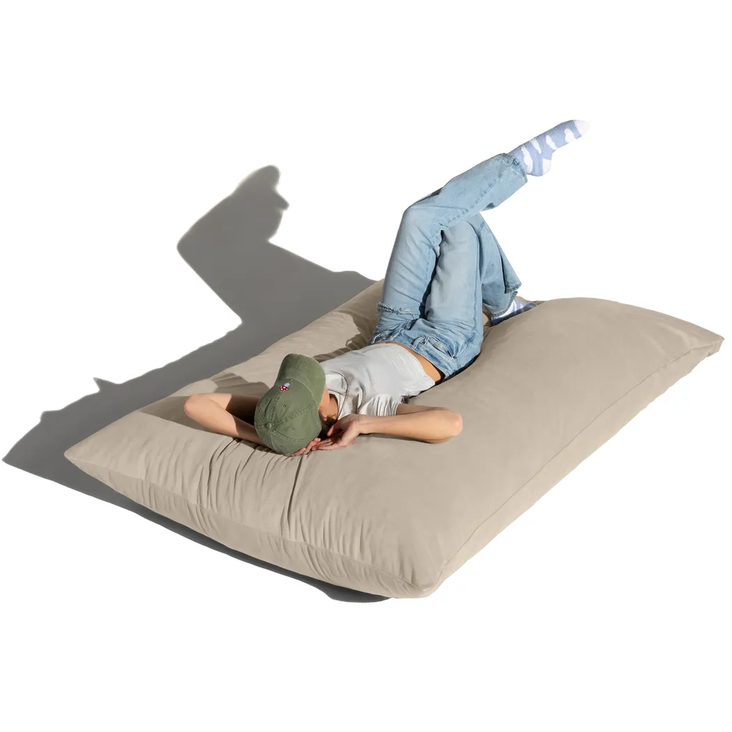 Pheosi II Ivory Bean Bag Accent Chair - Thumbnail - Image 3