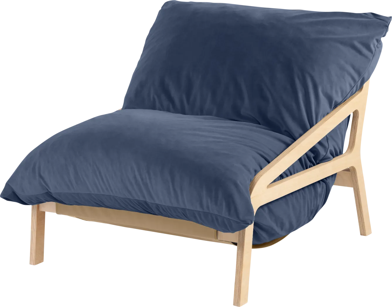 Pheosi II Navy Bean Bag Accent Chair - Thumbnail - Image 1