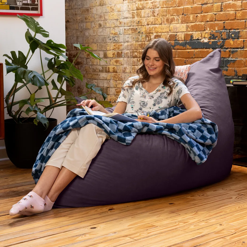 Pheosi II Purple Bean Bag Accent Chair - Thumbnail - Image 8