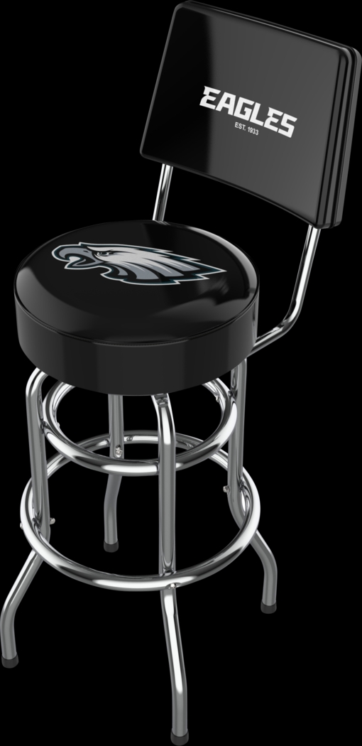 Philadelphia Eagles Black Swivel Barstool with Back - Thumbnail - Image 1