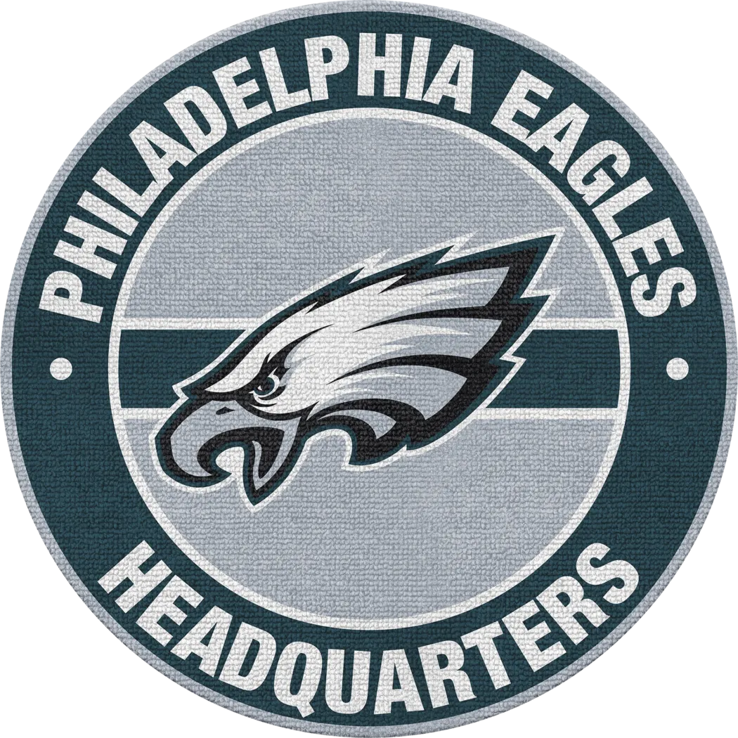 Philadelphia Eagles Green 5' Round Headquarters Rug - Thumbnail - Image 1