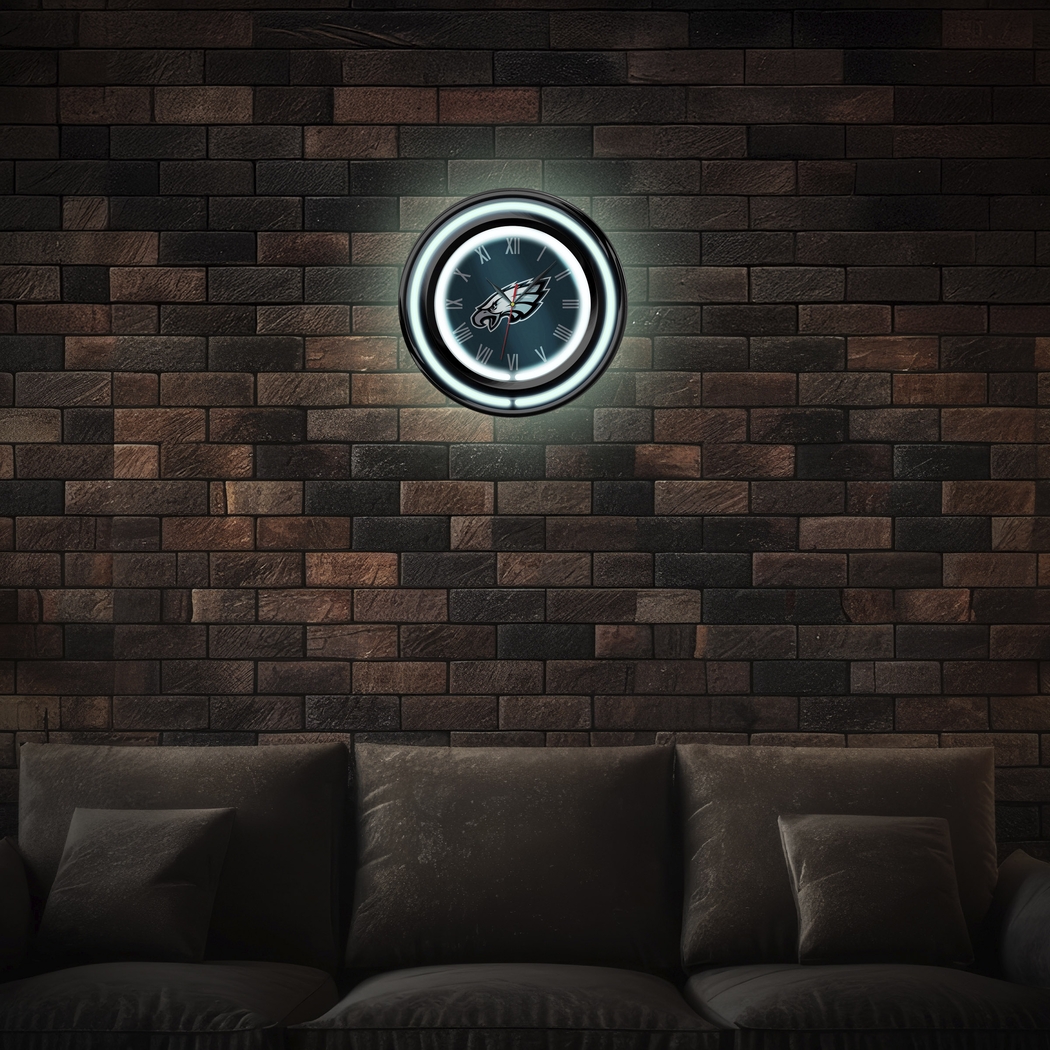 Philadelphia Eagles Green Neon Wall Clock - Thumbnail - Image 2