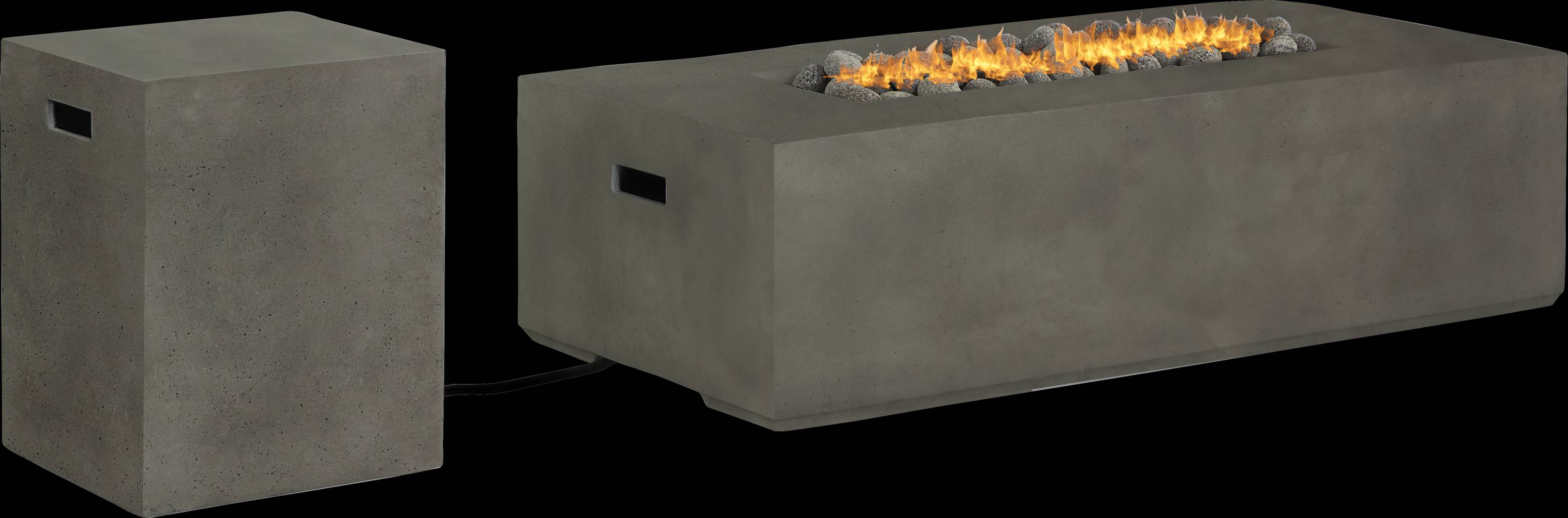 Phoenix Gray Rectangle Fire Pit - Thumbnail - Image 1