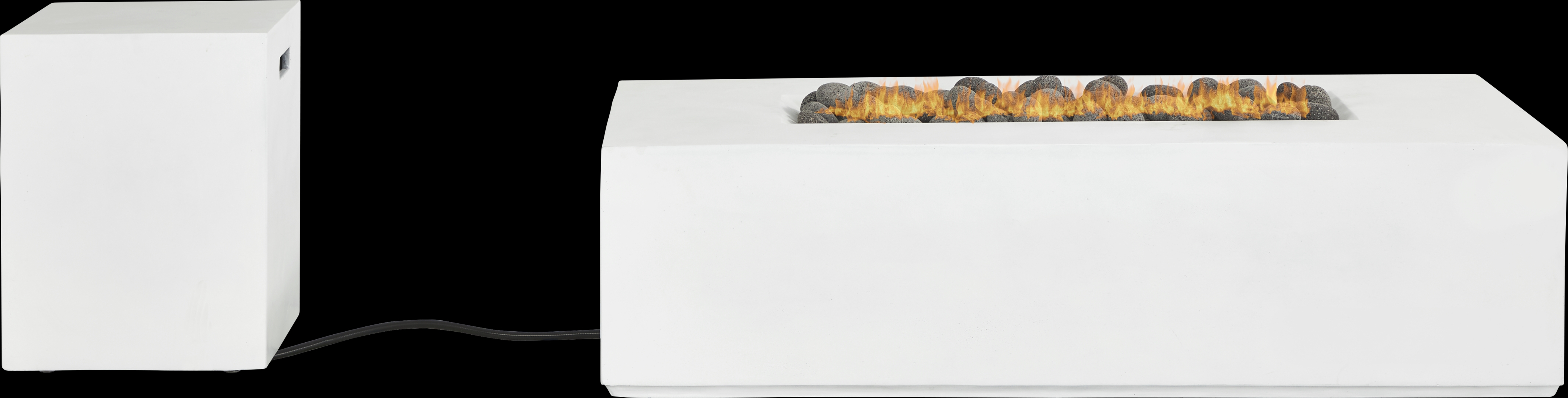 Phoenix White Rectangle Fire Pit - Thumbnail - Image 2