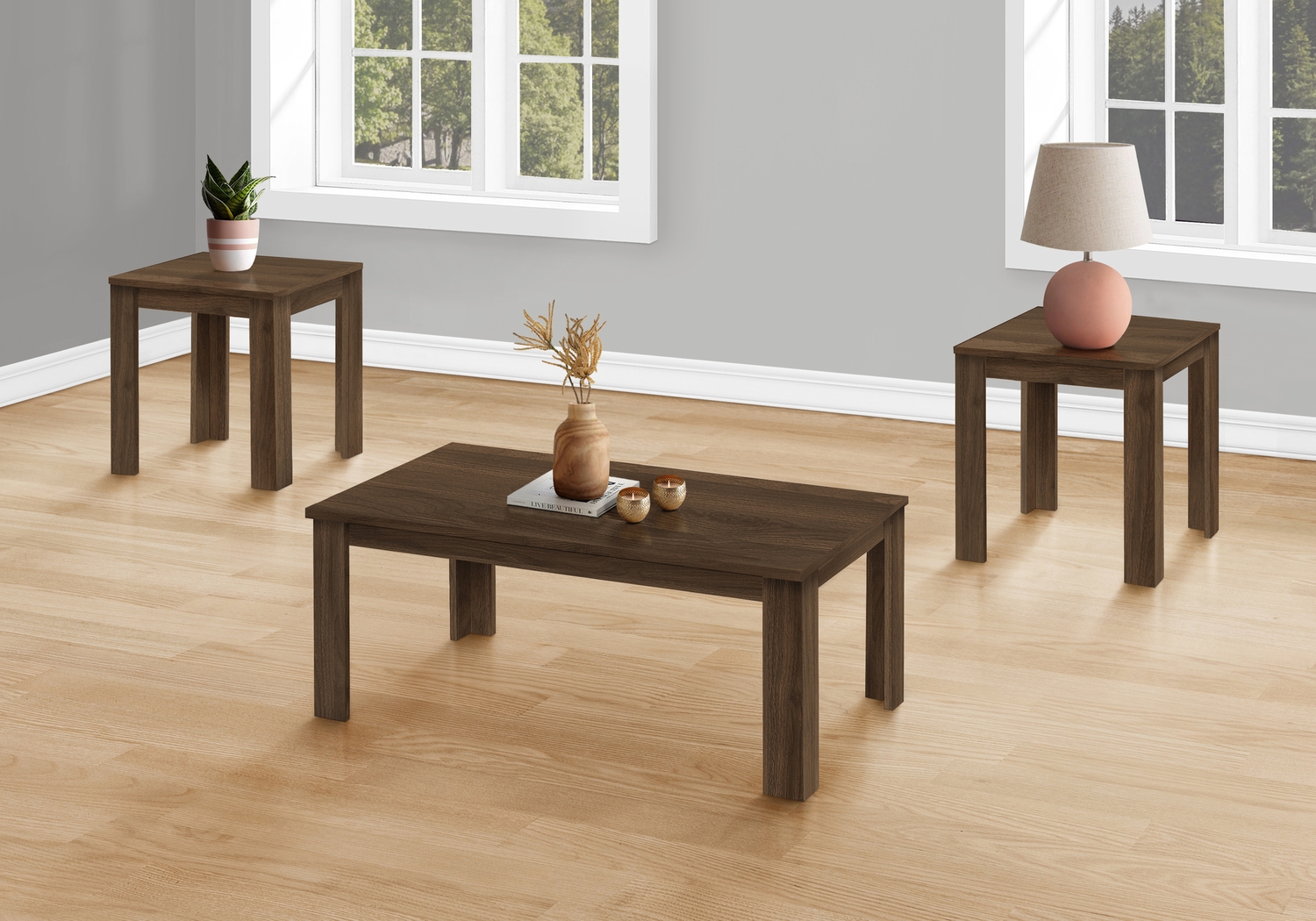 Picacho Dark Brown 3pc Table Set - Thumbnail - Image 2