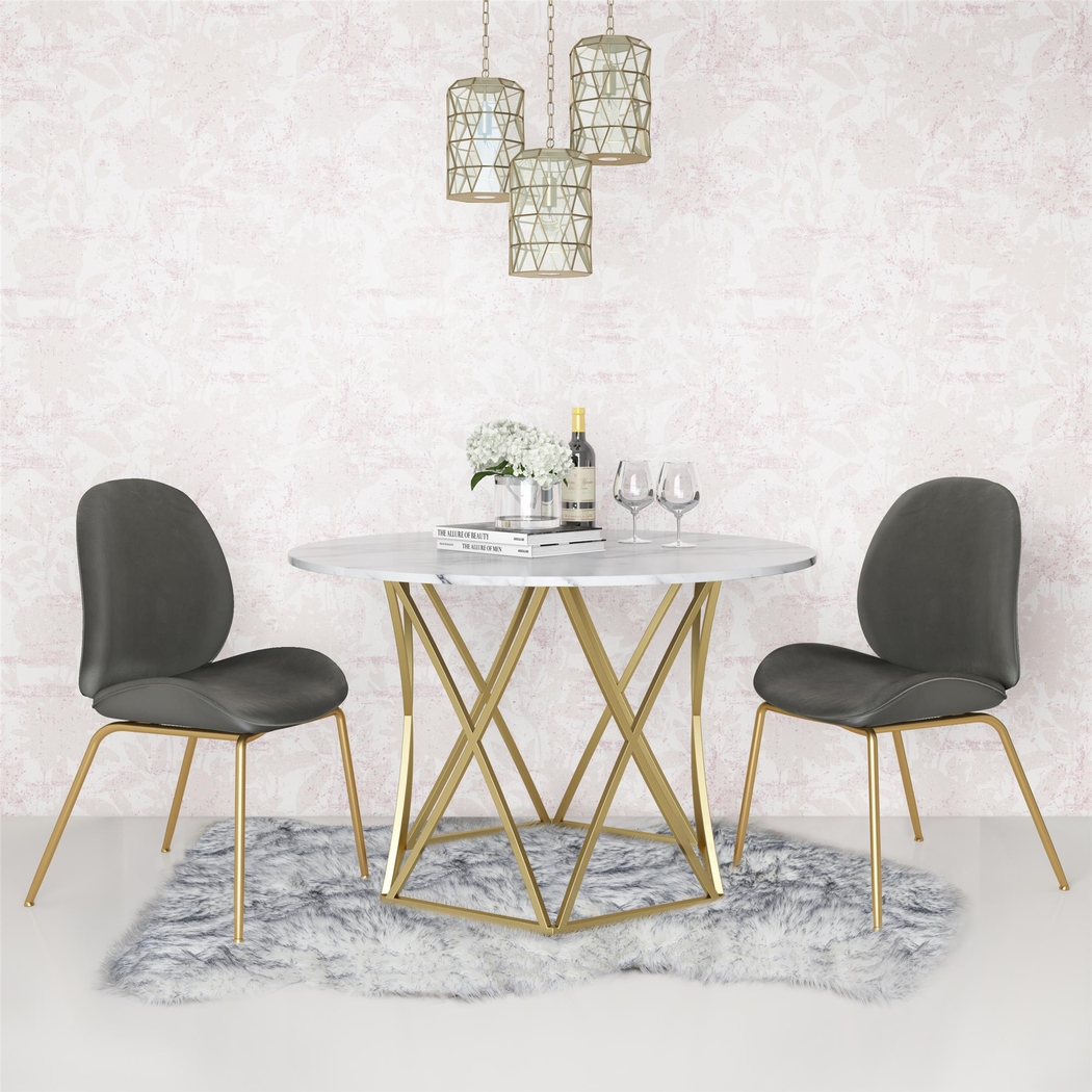 CosmoLiving Elle Carrara Round Dining Table - Thumbnail - Image 8