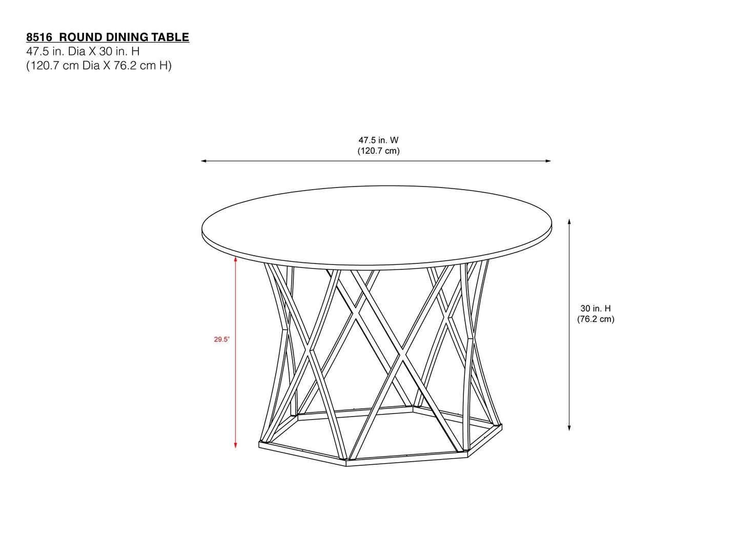 CosmoLiving Elle Carrara Round Dining Table - Thumbnail - Image 9