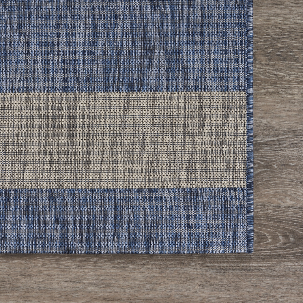 Picrane Navy/Gray 5' x 7' Indoor/Outdoor Rug - Thumbnail - Image 4