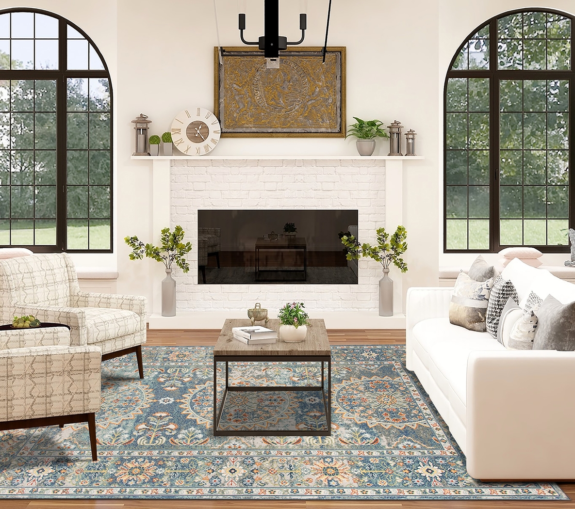 Pilvons Blue 5'1 x 7'6 Indoor/Outdoor Rug - Thumbnail - Image 2