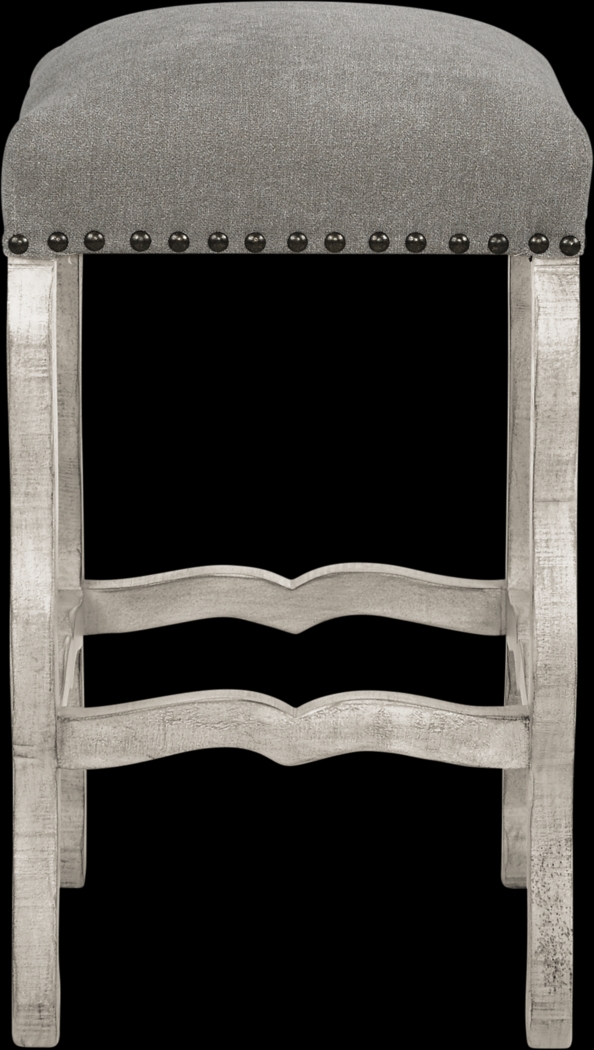 Cindy Crawford Home Pine Manor Gray Backless Barstool - Thumbnail - Image 2