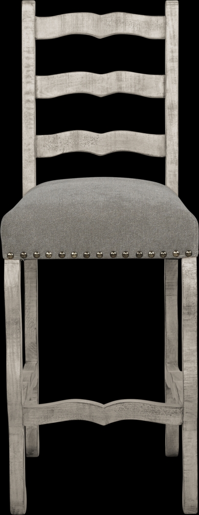 Cindy Crawford Home Pine Manor Gray Ladder Back Barstool - Thumbnail - Image 2