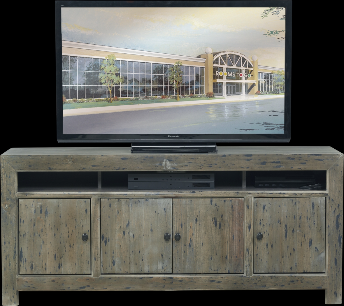 Pine Shores Gray 66 in. Console - Thumbnail - Image 1