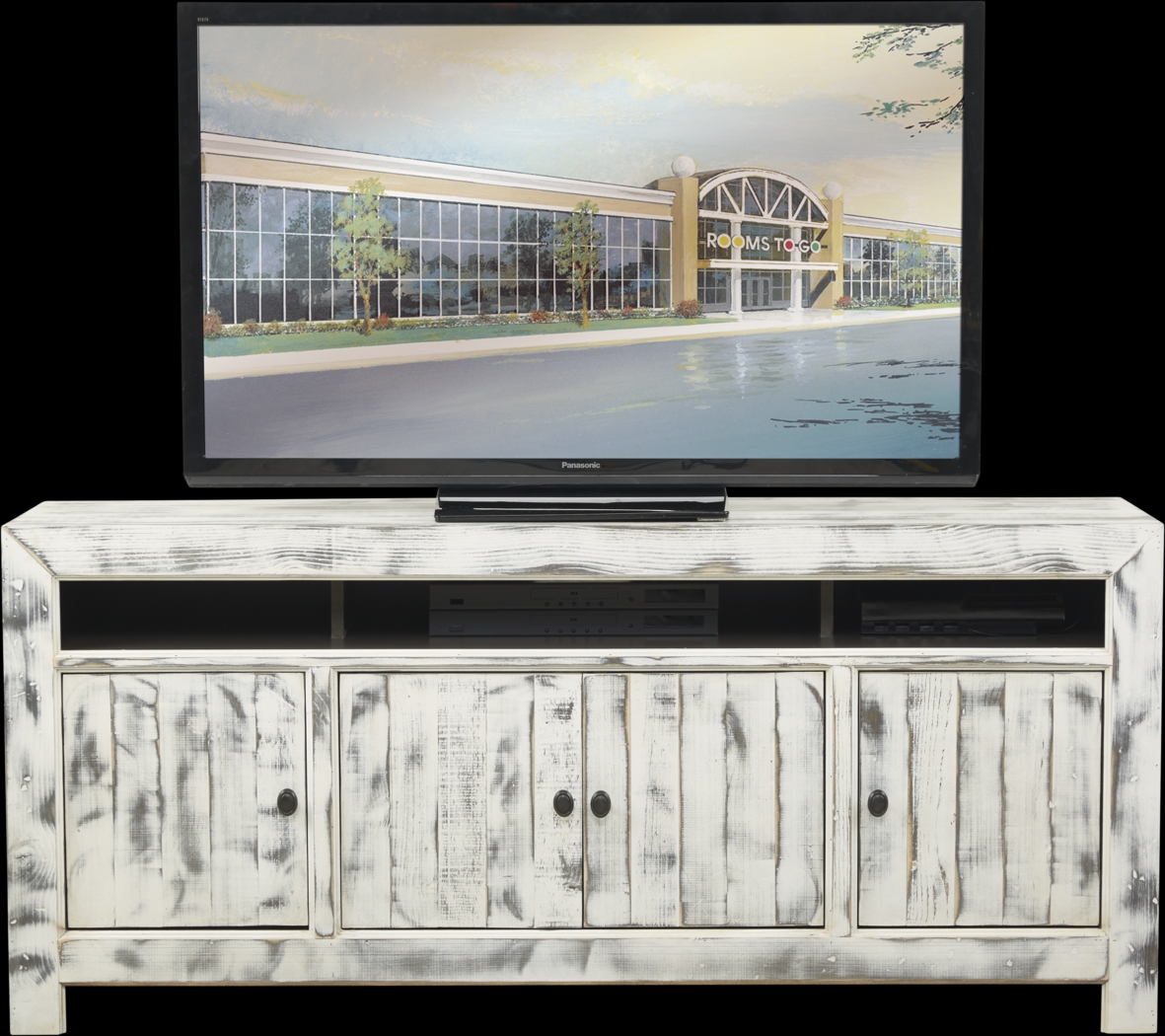 Pine Shores White 66 in. Console - Thumbnail - Image 1