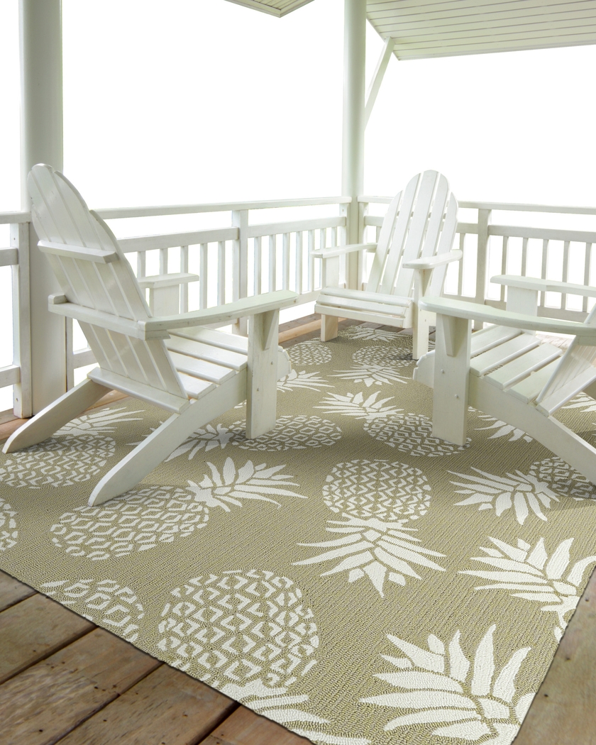 Pineapple Paradise Brown 7'6 x 9' Indoor/Outdoor Rug - Thumbnail - Image 2