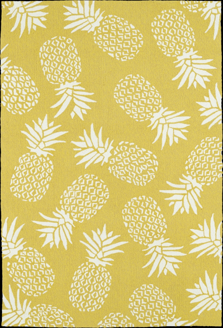 Pineapple Paradise Gold 7'6 x 9' Indoor/Outdoor Rug - Thumbnail - Image 1