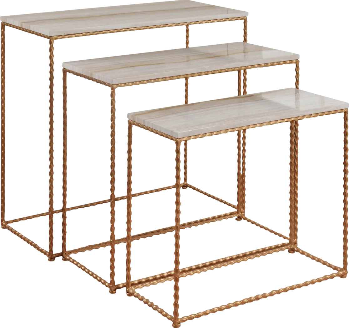 Pineclave White Nesting Tables, Set of 3 - Thumbnail - Image 1