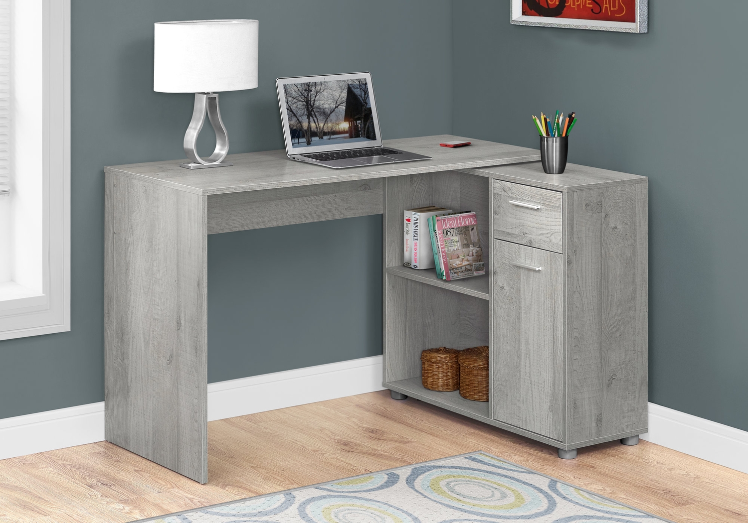 Pinestone Gray Desk - Thumbnail - Image 2