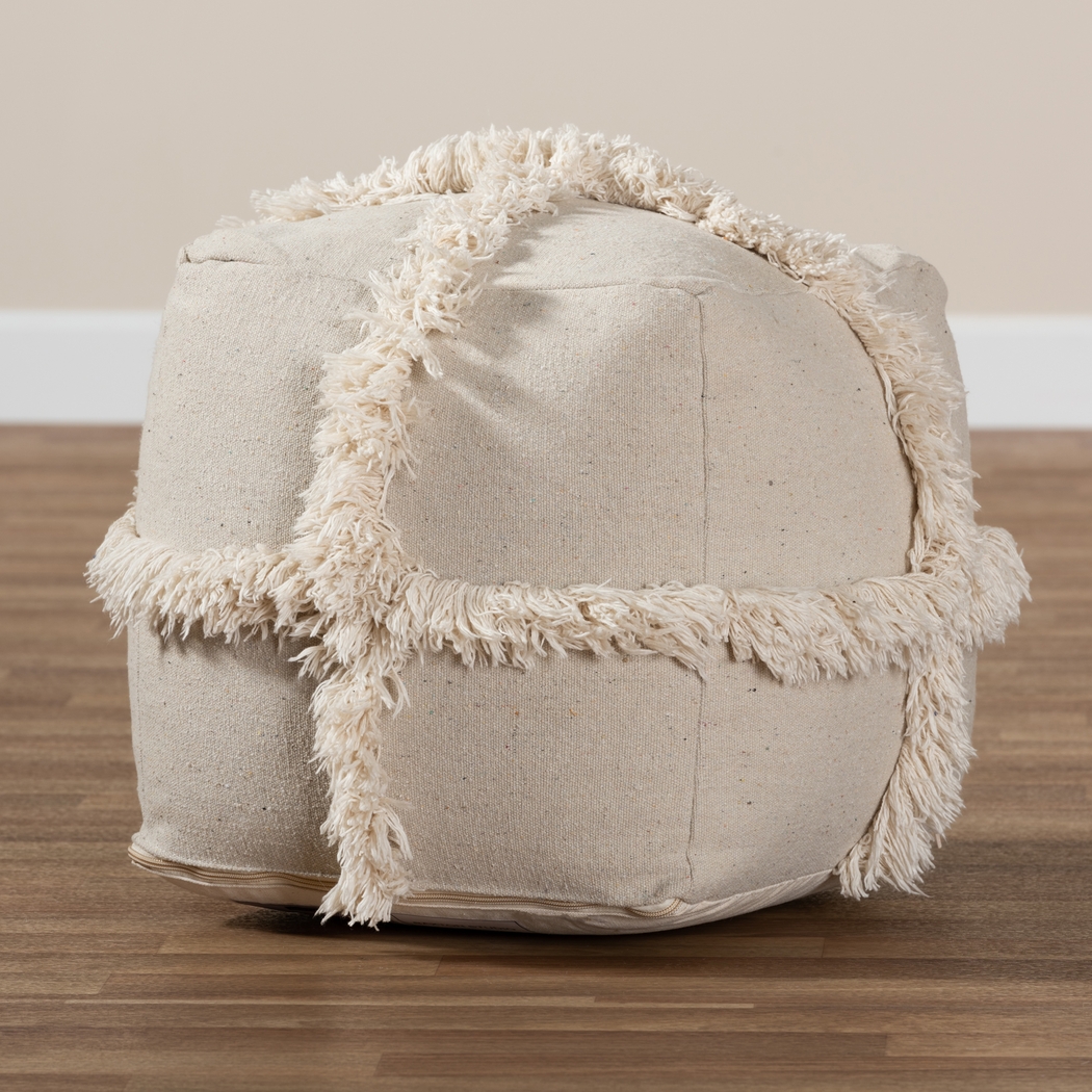 Pineview Court Beige Pouf - Thumbnail - Image 5