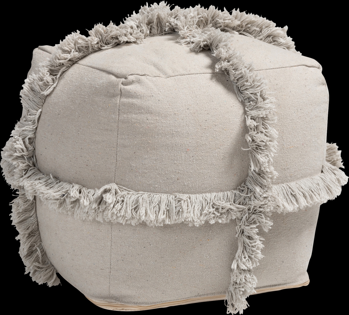 Pineview Court Gray Pouf - Thumbnail - Image 1