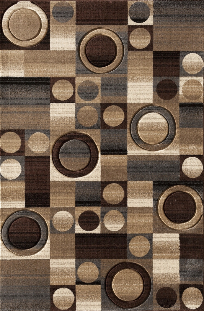 Pinnacle Contours Brown 5' x 7'6 Rug - Thumbnail - Image 1
