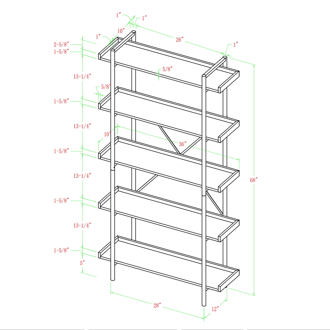 Piper Gray Bookcase - Thumbnail - Image 5
