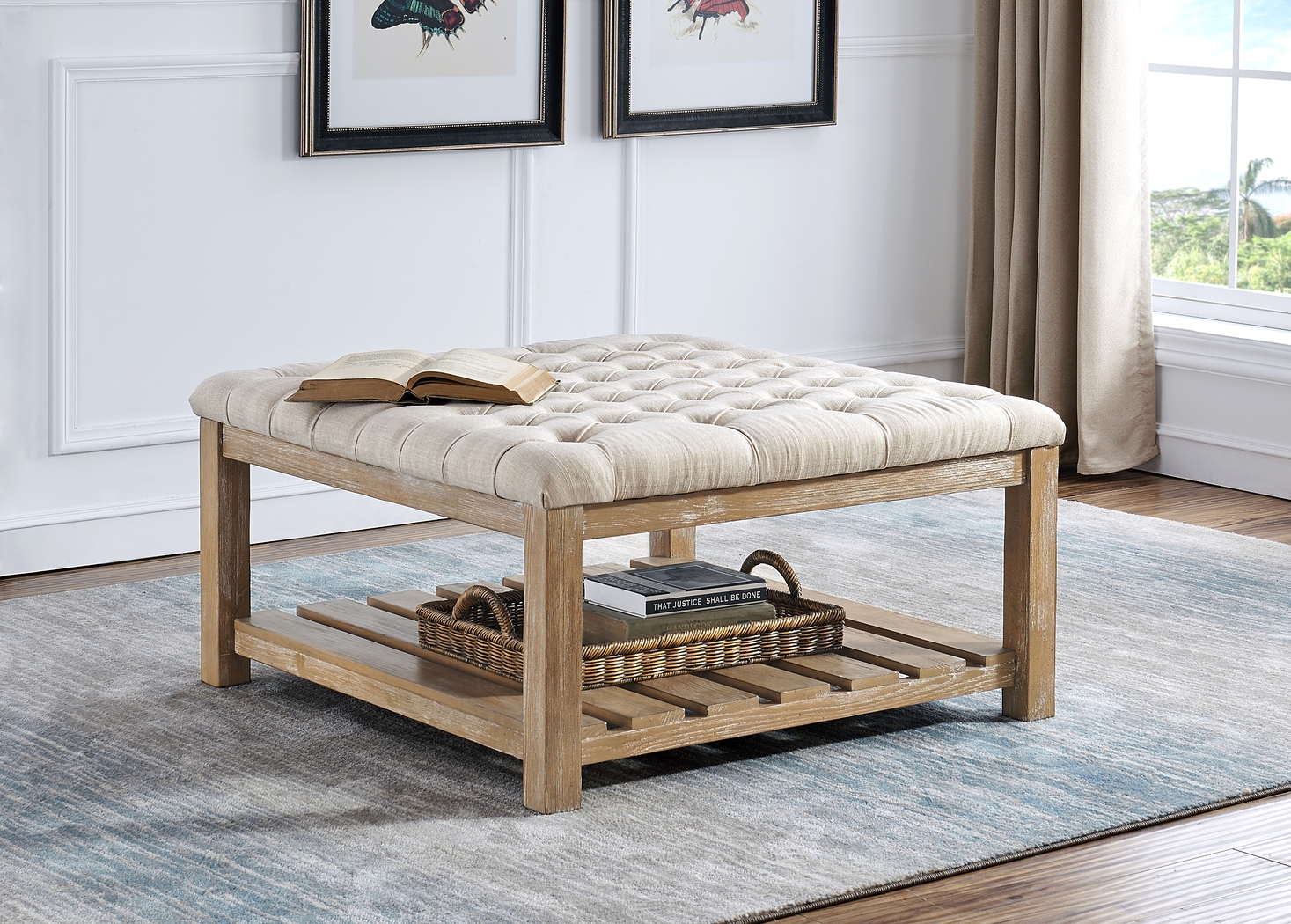 Pipestone Cream Cocktail Ottoman - Thumbnail - Image 4