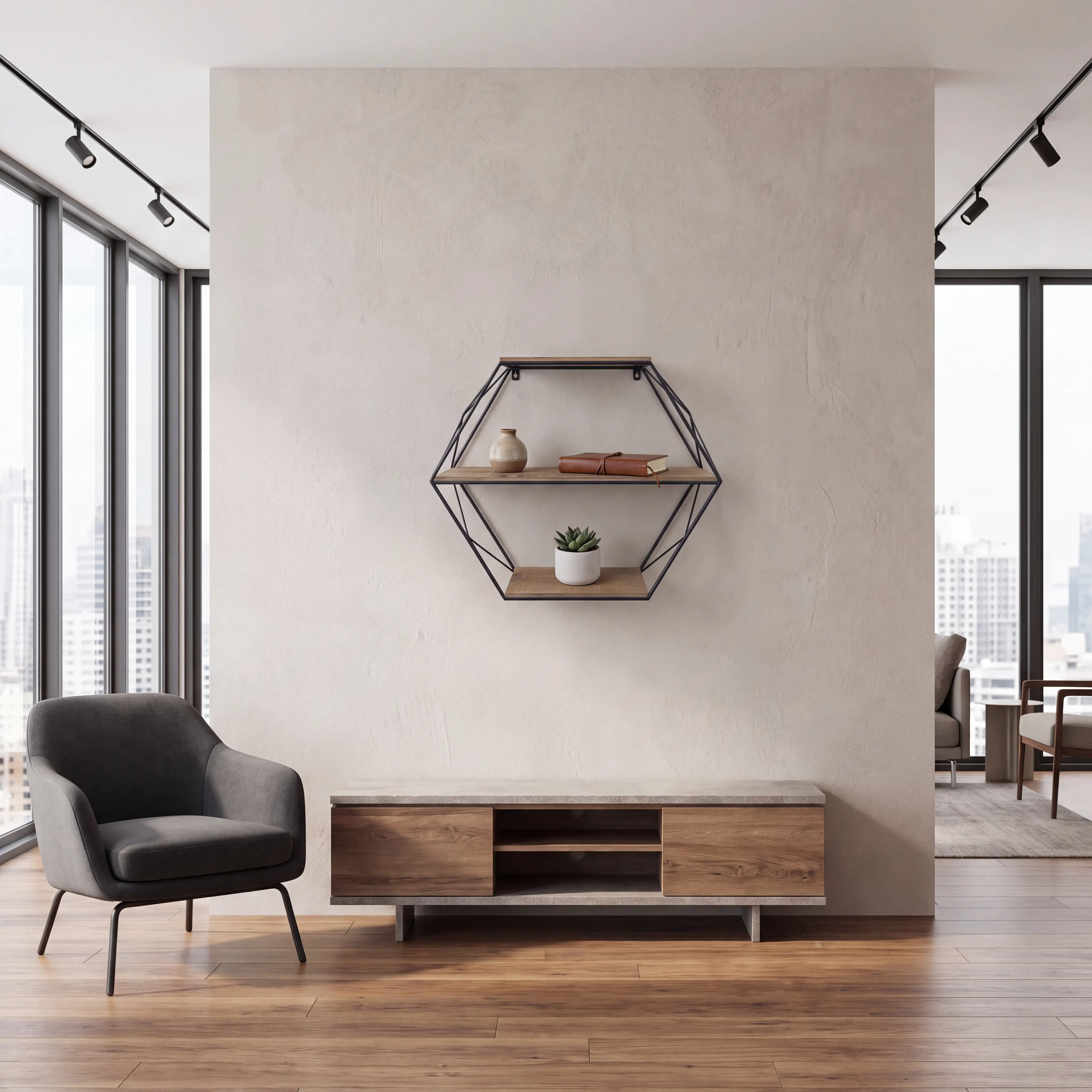 Pirola Brown Wall Shelf - Thumbnail - Image 2