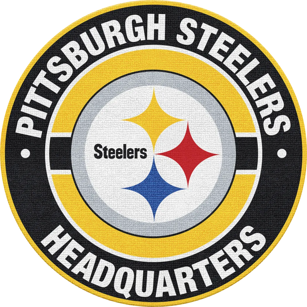 Pittsburgh Steelers Black 5' Round Headquarters Rug - Thumbnail - Image 1