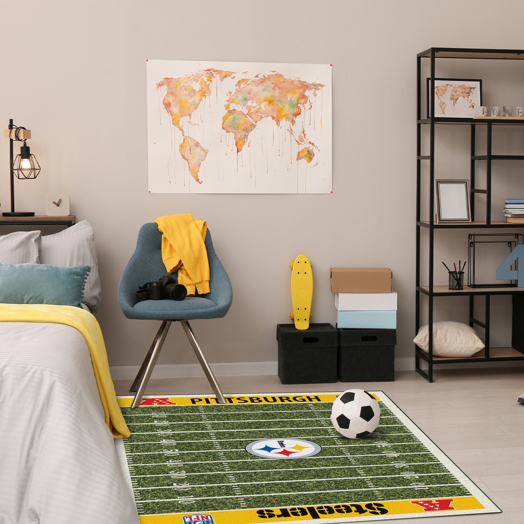 Pittsburgh Steelers Green 4' x 6' Rug - Thumbnail - Image 2