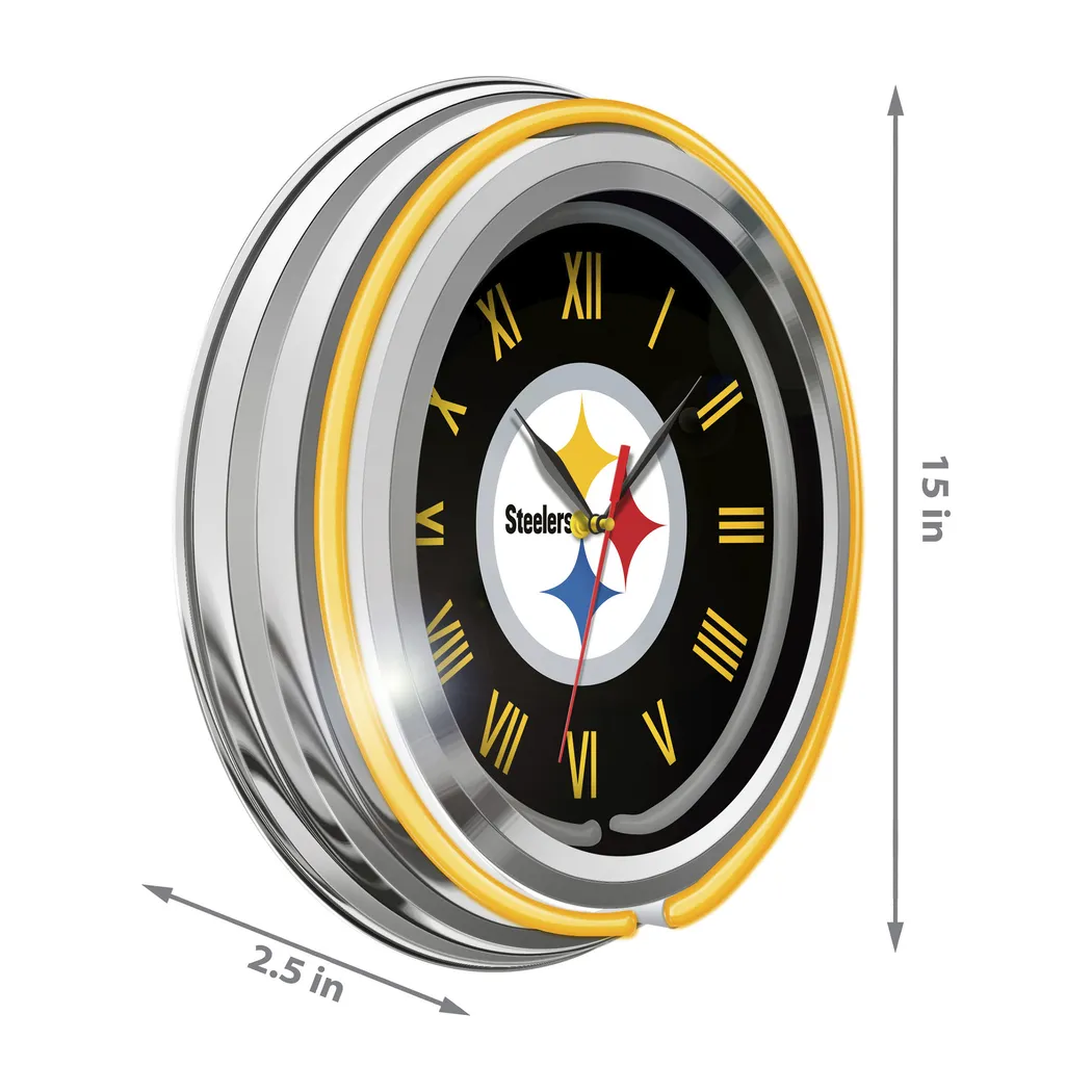 Pittsburgh Steelers White Neon Wall Clock - Thumbnail - Image 4