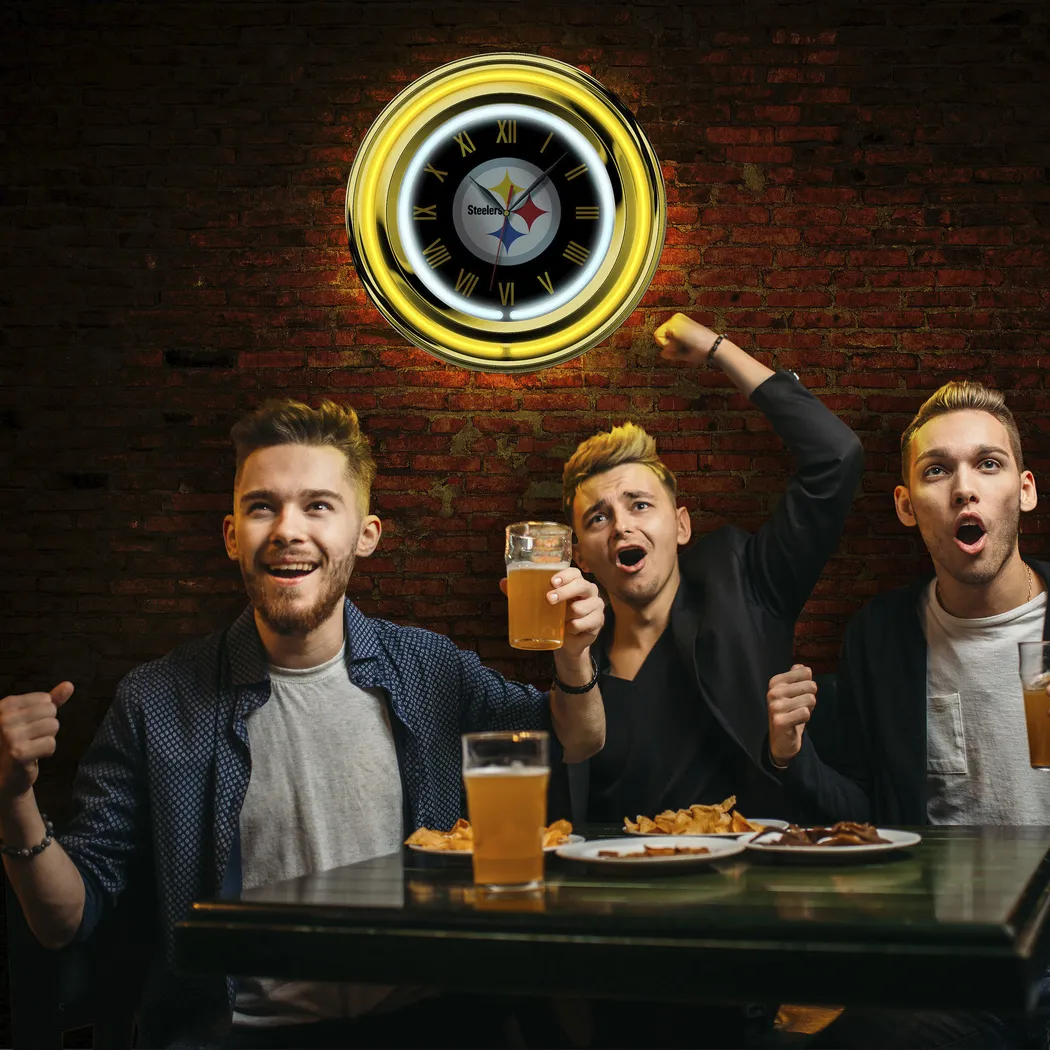 Pittsburgh Steelers White Neon Wall Clock - Thumbnail - Image 5