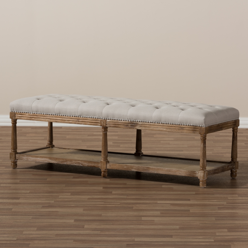 Pixystemsy Beige Accent Bench - Thumbnail - Image 2