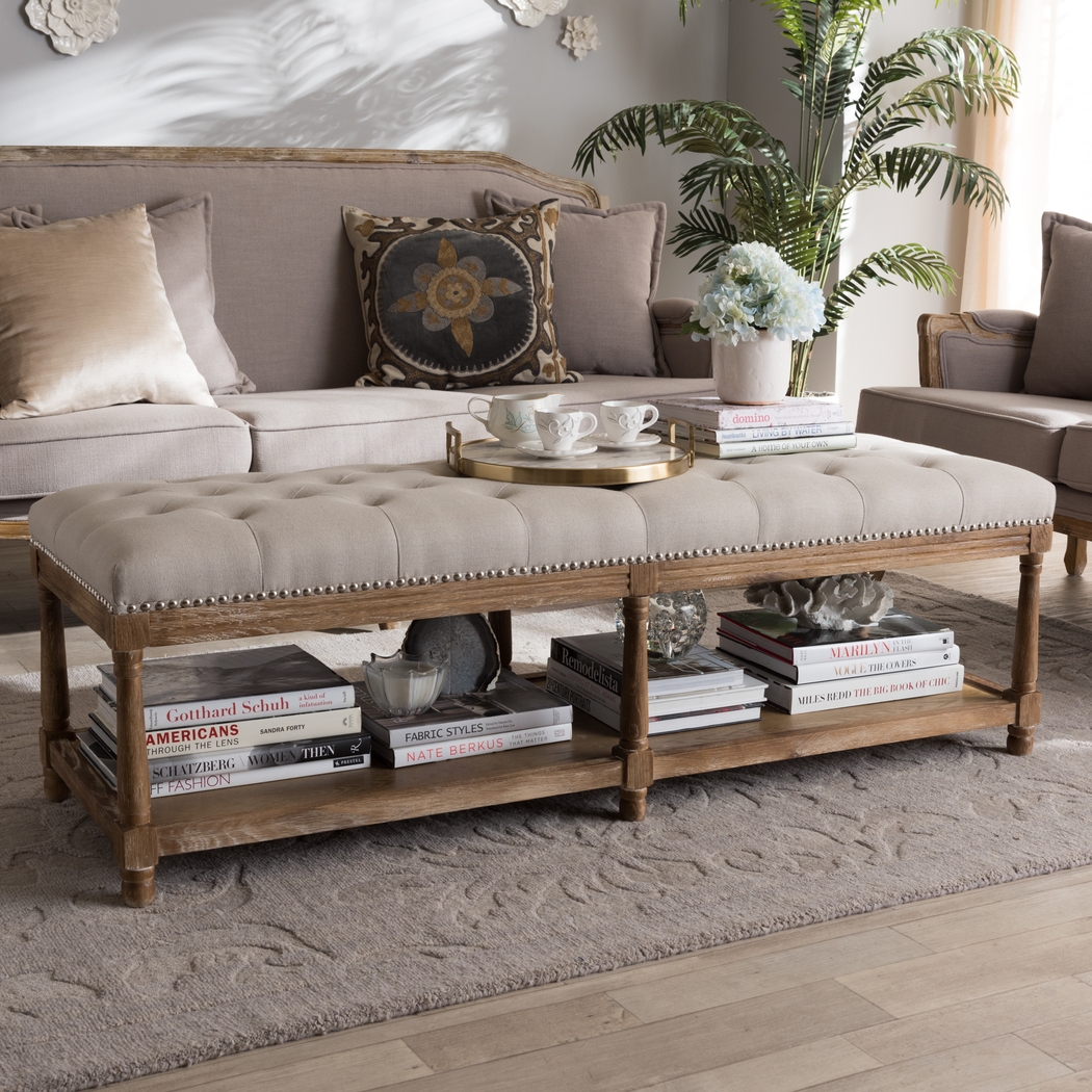 Pixystemsy Beige Accent Bench - Thumbnail - Image 3