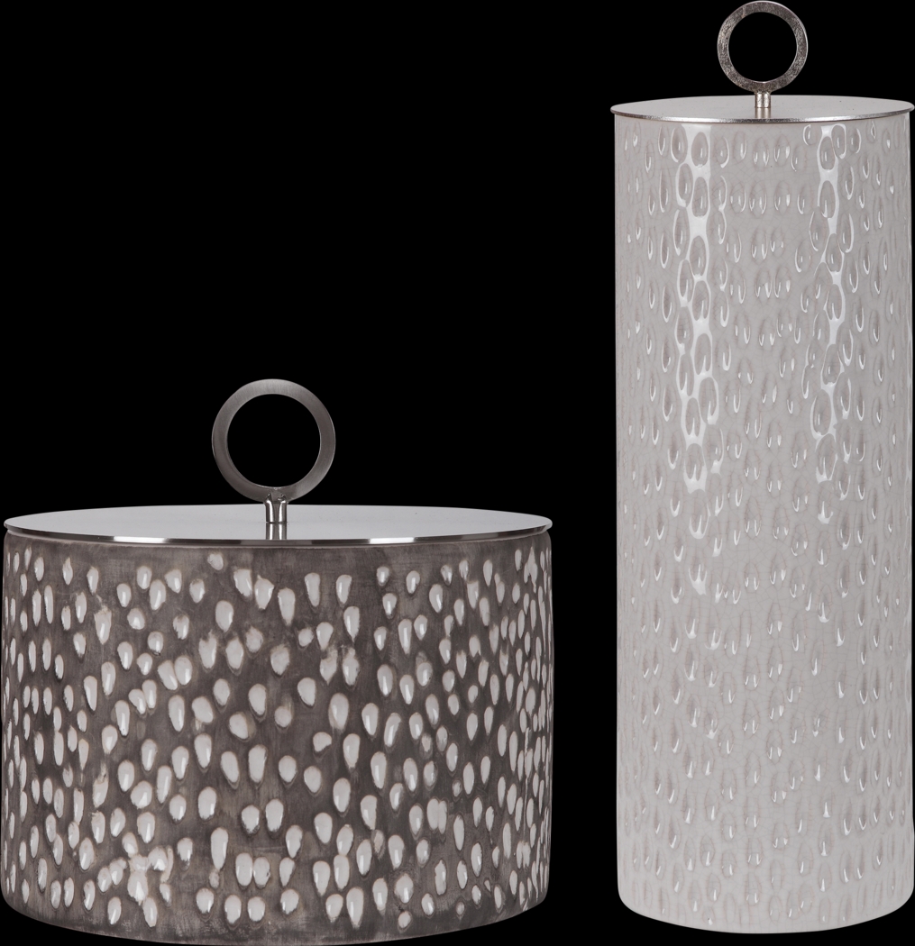 Pizano Gray Containers, Set of 2 - Thumbnail - Image 1