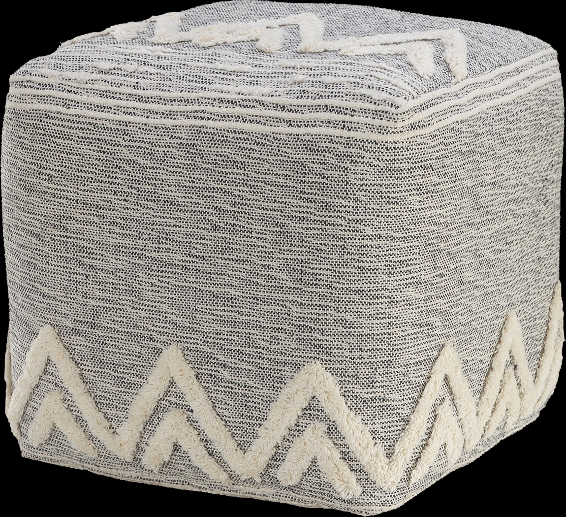 Piziti Gray/Ivory Pouf - Thumbnail - Image 4