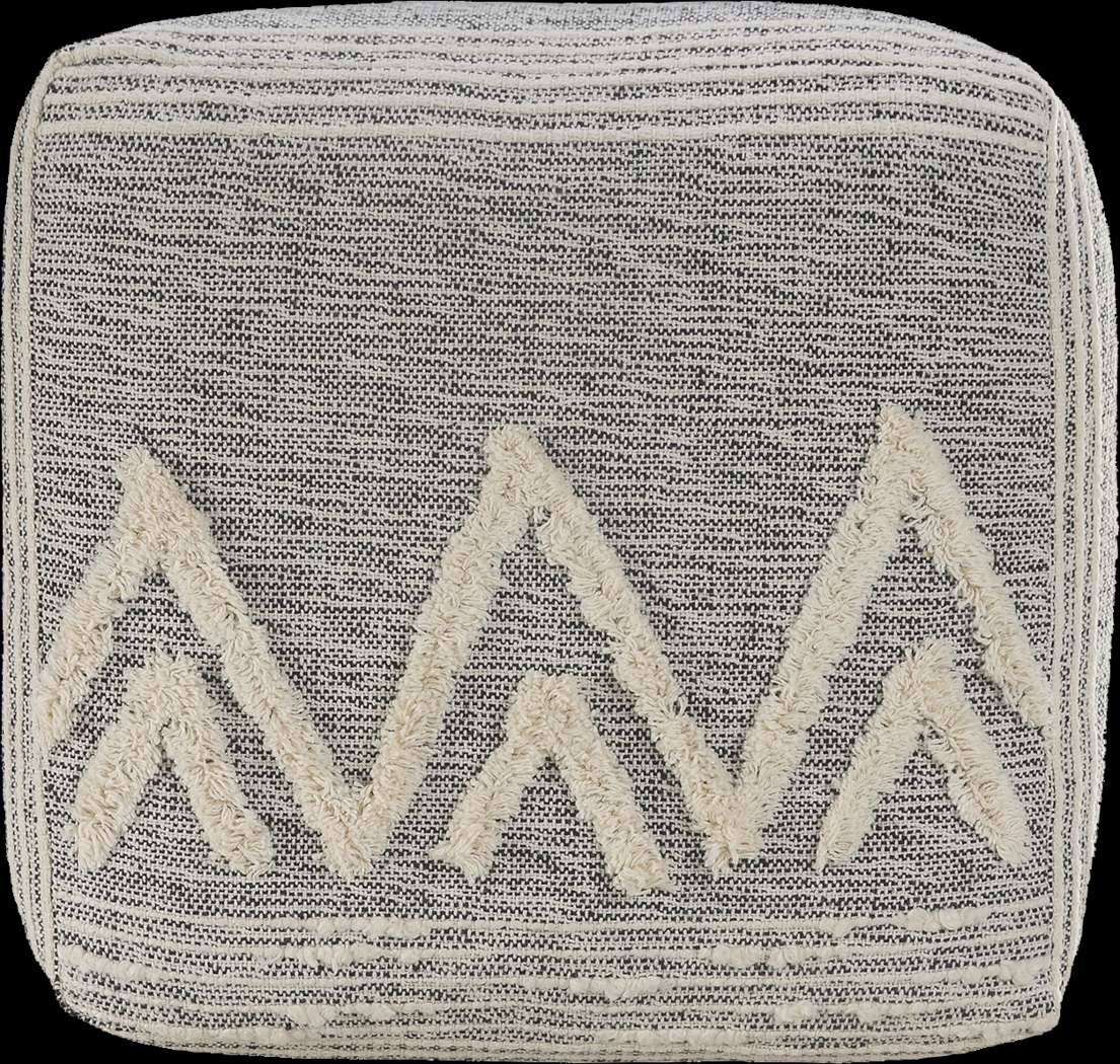 Piziti Gray/Ivory Pouf - Thumbnail - Image 6