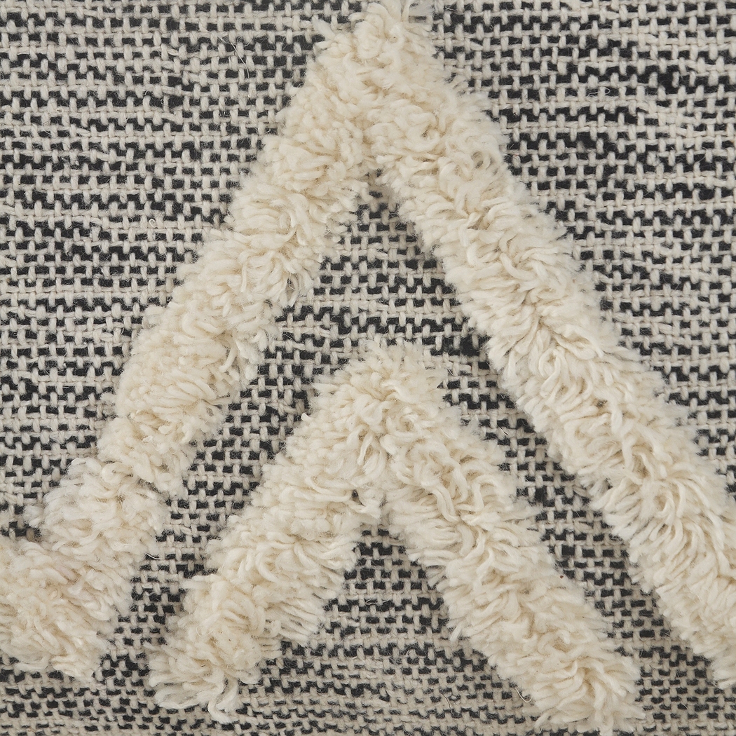 Piziti Gray/Ivory Pouf - Thumbnail - Image 8