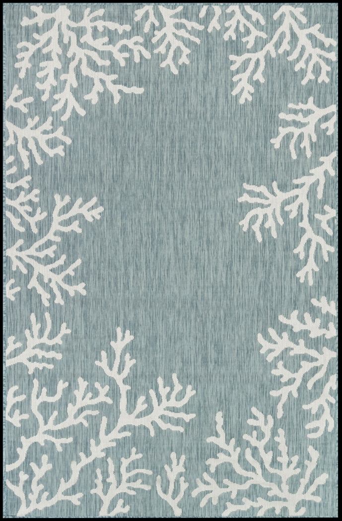 Placida Aqua 6'6 x 9'4 Indoor/Outdoor Rug - Thumbnail - Image 1