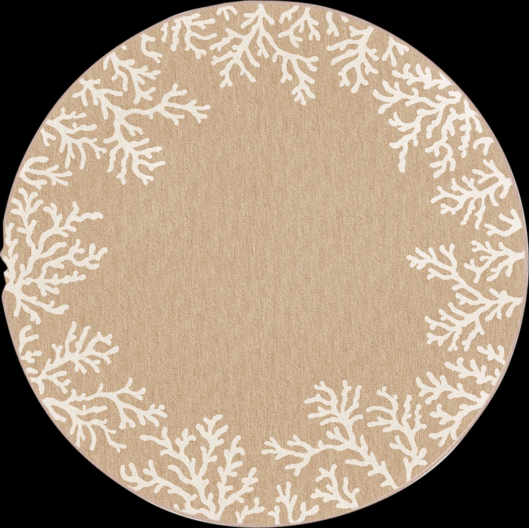 Placida Sand 7'10 Round Indoor/Outdoor Rug - Thumbnail - Image 1